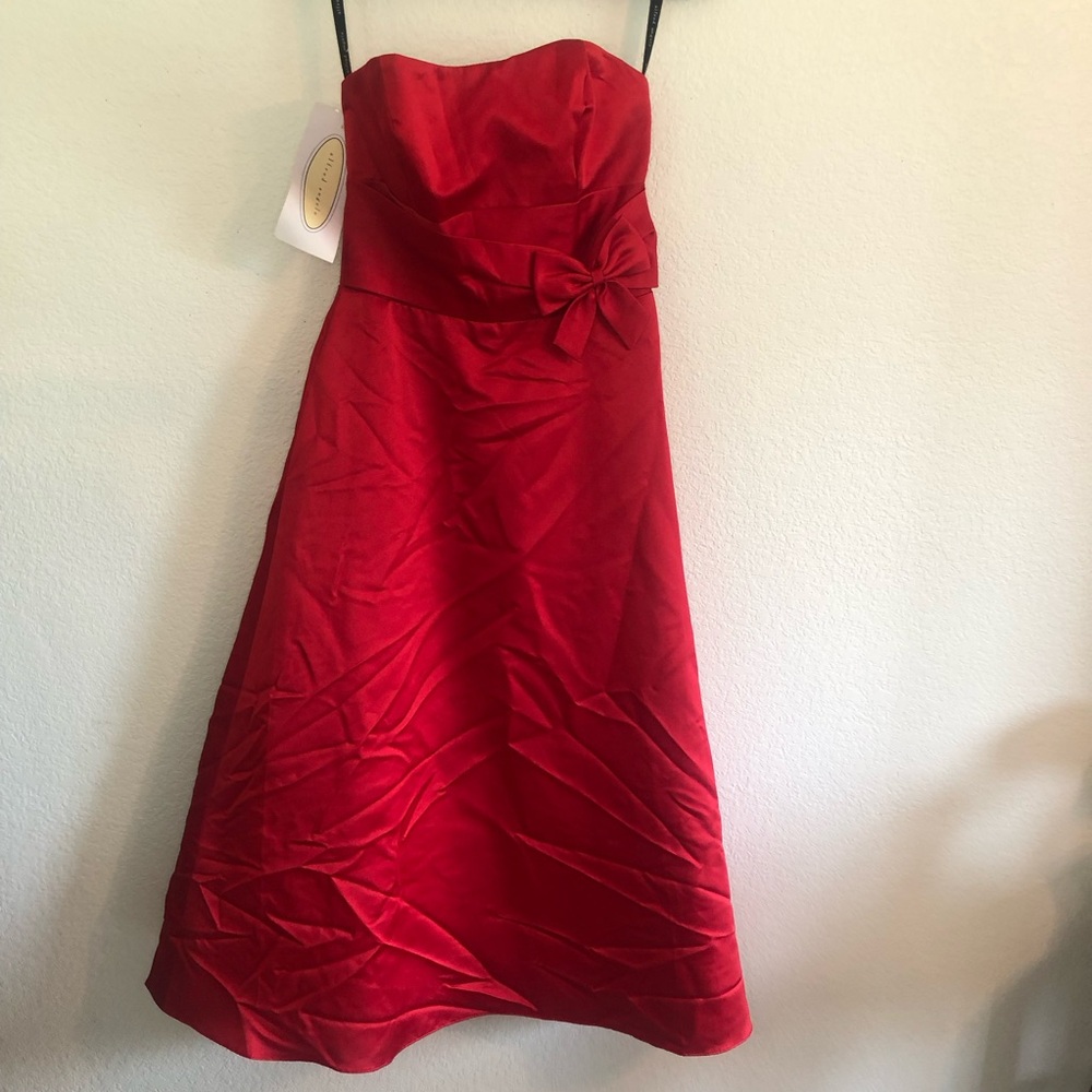 Alfred Angelo Elegant Cherry Red Strapless Dress NWT